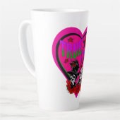 コーヒー愛好家トゥルーラブピンクハート カフェラテマグ (左アングル)