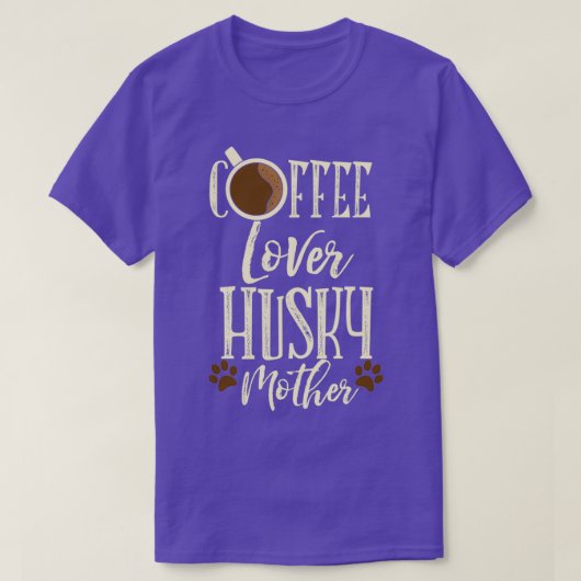 コーヒー愛好家ハスキー母シベリアのハスキー犬1 Tシャツ (デザイン正面)