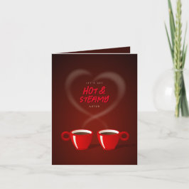 コーヒー愛好家ホット&スチームバおもしろいレンタインデー シーズンカード