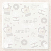 コーヒー愛好家ホームスイートホーム ガラスコースター (裏面)