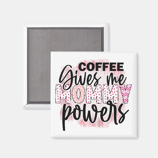 コーヒー愛好家ママことわざピンクトレンディーギフト マグネット (正面/裏面)