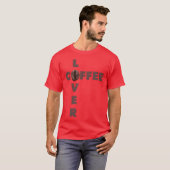 コーヒー愛好家ミニマリストビーンズデザイン面白い Tシャツ (正面フル)