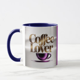 コーヒー愛好家モダンパープルブルーマグ マグカップ