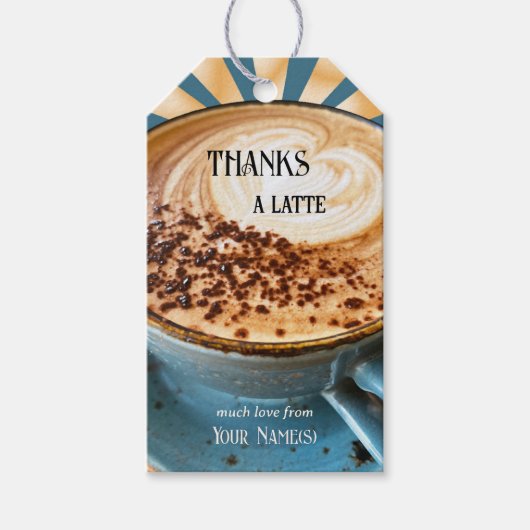 コーヒー愛好家ラテありがとう ギフトタグ (正面)