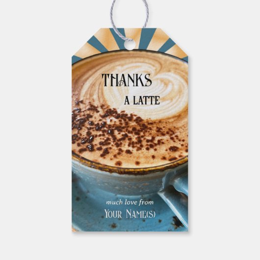 コーヒー愛好家ラテありがとう ギフトタグ (裏面)
