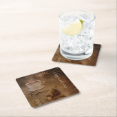 コーヒー愛好家ワードアート スクエアペーパーコースター (インサイチュ)