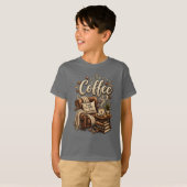 コーヒー愛好家 - コーヒーがあると人生がもっと楽しくなる Tシャツ (正面フル)