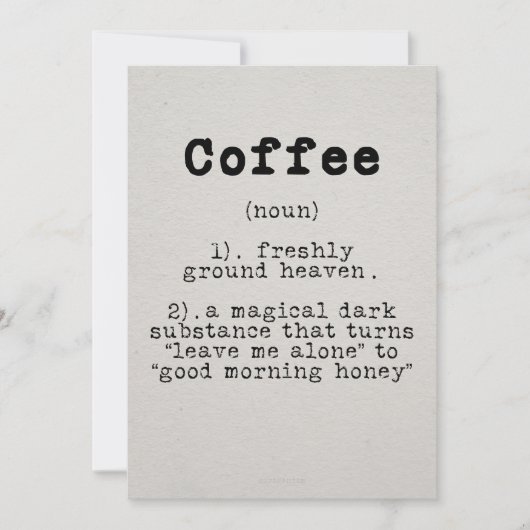 コーヒー愛好家 コーヒーの定義 招待状 (正面)