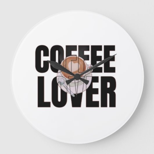 コーヒー愛好家 - コーヒー中毒者の朝のコーヒー ラージ壁時計 (正面)