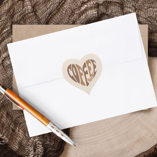 コーヒー愛好家 ハートシール