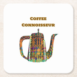 コーヒー愛好家 フローラル コーヒーポット スクエアペーパーコースター