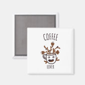 コーヒー愛好家 マグネット (正面/裏面)
