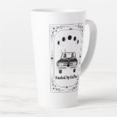 コーヒー愛好家:同僚ボス星占い〔占星術の〕十二宮図ヨガ カフェラテマグ (右アングル)