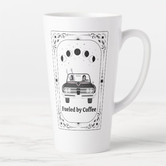 コーヒー愛好家:同僚ボス星占い〔占星術の〕十二宮図ヨガ カフェラテマグ (右)