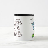 コーヒー愛好家 – 引用文&漫画カップデザイン マグカップ (中央)