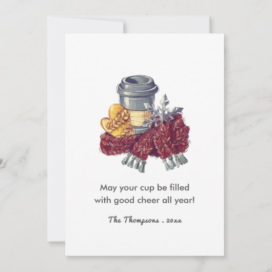 コーヒー愛好者のクリスマス応援挨拶写真 シーズンカード (正面)
