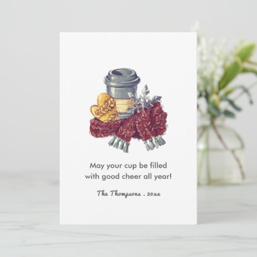 コーヒー愛好者のクリスマス応援挨拶写真 シーズンカード (スタンド正面)