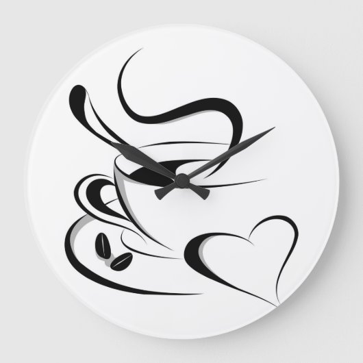 コーヒー愛時計 ラージ壁時計 (正面)