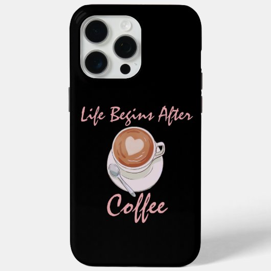 コーヒー愛飲者の人生はコーヒー後に始まる Case-Mate iPhoneケース (裏面)