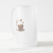 コーヒー愛 フロストグラスビールジョッキ (正面左)