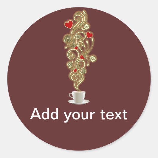 コーヒー愛 ラウンドシール (正面)