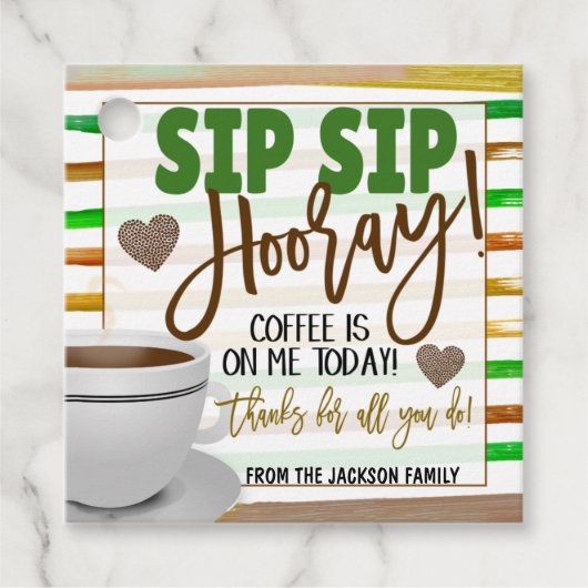 コーヒー感謝ありがとうギフトラベル フェイバータグ (正面)