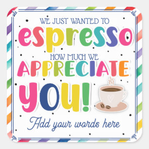 コーヒー感謝していを感謝しなさい！ スクエアシール