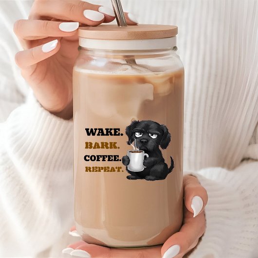 コーヒー抜きでは朝が荒れるわんこ&コーヒー ガラス缶