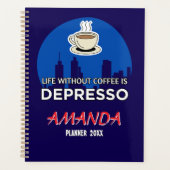 コーヒー抜きの人生なんて憂鬱 コーヒー好き プランナー手帳 (正面)