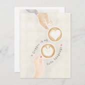 コーヒー招待状ウォーターのポスターカード 出欠カード (正面/裏面)