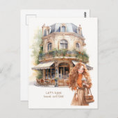 コーヒー招待状葉書 ポストカード (正面/裏面)