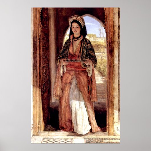 コーヒー持参人 – ジョン・フレデリック・ルイス・アート・プリント ポスター (正面)