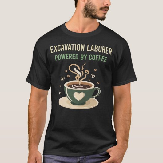 コーヒー掘削の労働者によって動く Tシャツ (正面)