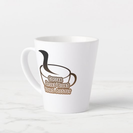 コーヒー救は黒と茶の間に生息 カフェラテマグ (左アングル)