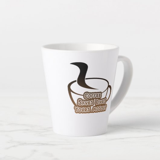 コーヒー救は黒と茶の間に生息 カフェラテマグ (右アングル)