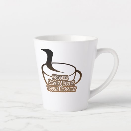 コーヒー救は黒と茶の間に生息 カフェラテマグ (右)