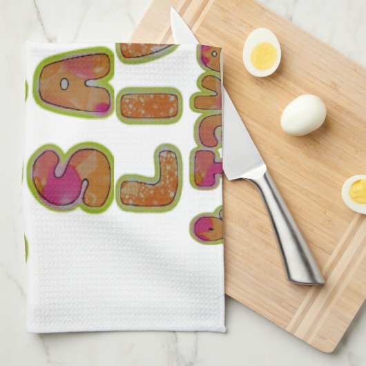 コーヒー救ライフを飲み&セルフィーのアートプリント キッチンタオル (四つ折り)