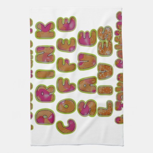 コーヒー救ライフを飲み&セルフィーのアートプリント キッチンタオル (縦)