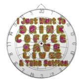 コーヒー救ライフを飲み&セルフィーのアートプリント ダーツボード (正面)