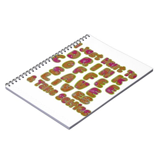 コーヒー救ライフを飲み&セルフィーのアートプリント ノートブック (左側)