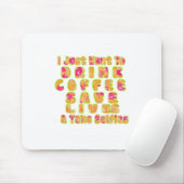 コーヒー救ライフを飲み&セルフィーのアートプリント マウスパッド (マウス)