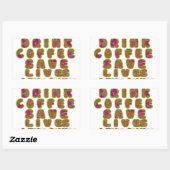 コーヒー救ライフを飲み&セルフィーのアートプリント 長方形シール (シート)
