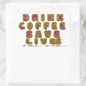 コーヒー救ライフを飲み&セルフィーのアートプリント 長方形シール (バッグ)