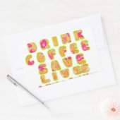 コーヒー救ライフを飲み&セルフィーのアートプリント 長方形シール (封筒)