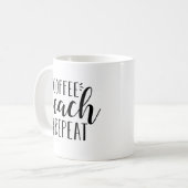 コーヒー教え、繰り返し |かわいい先生 コーヒーマグカップ (正面左)