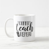 コーヒー教え、繰り返し |かわいい先生 コーヒーマグカップ (左)