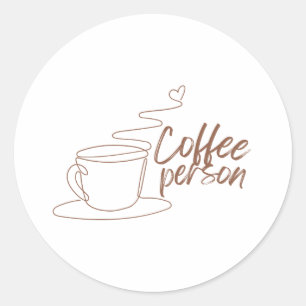 コーヒー文字デザイン人 ラウンドシール