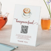 コーヒー新婚旅行基金QRコードブライズシャワー 台座サイン (インサイチュ)