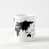 コーヒー旅行睡眠の繰り返しの頻繁な旅行者 コーヒーマグカップ (中央)