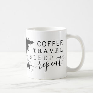 コーヒー旅行睡眠の繰り返しの頻繁な旅行者 コーヒーマグカップ